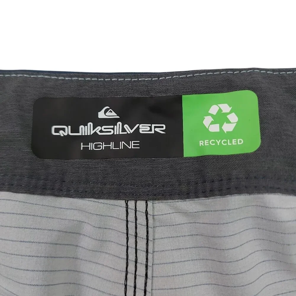 Quiksilver Board Shorts Mens 38 Navy Color Block Performance Swim Surf Trunks